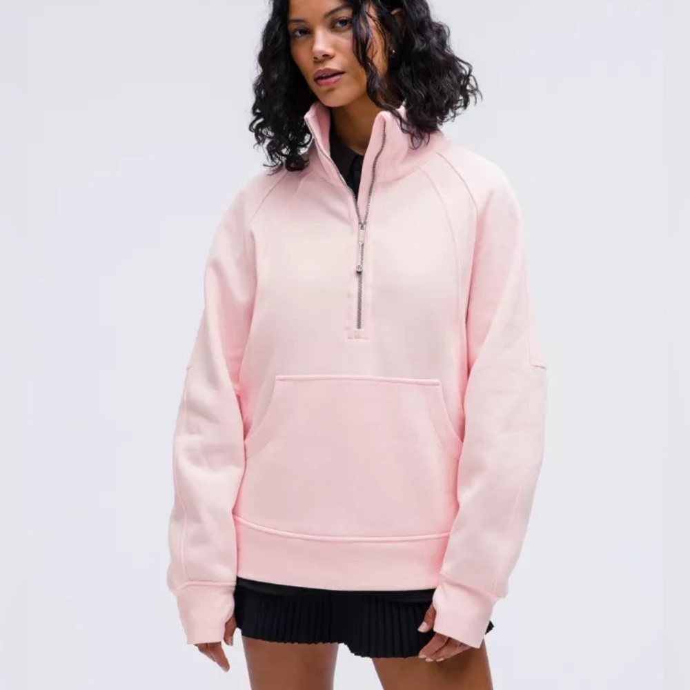Lululemon Scuba Oversized Funnel-Neck Half Zip (LONG) Strawberry Milkshake XS/S